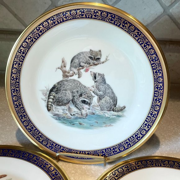 Vintage Lenox Woodland Wildlife Limited Issue Raccoons Collector Plate - Picture 6 of 6